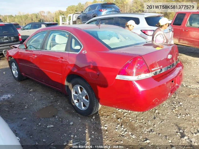 2008 Chevrolet Impala Lt VIN: 2G1WT58K581377579 Lot: 40814426