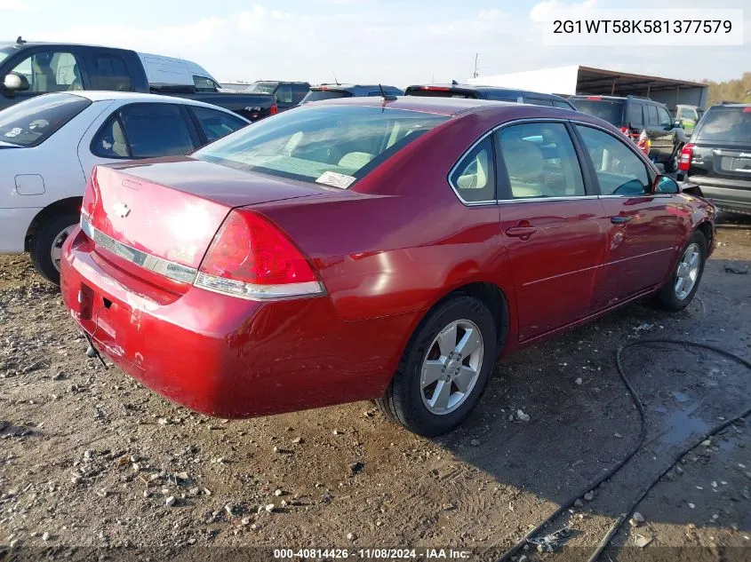 2008 Chevrolet Impala Lt VIN: 2G1WT58K581377579 Lot: 40814426