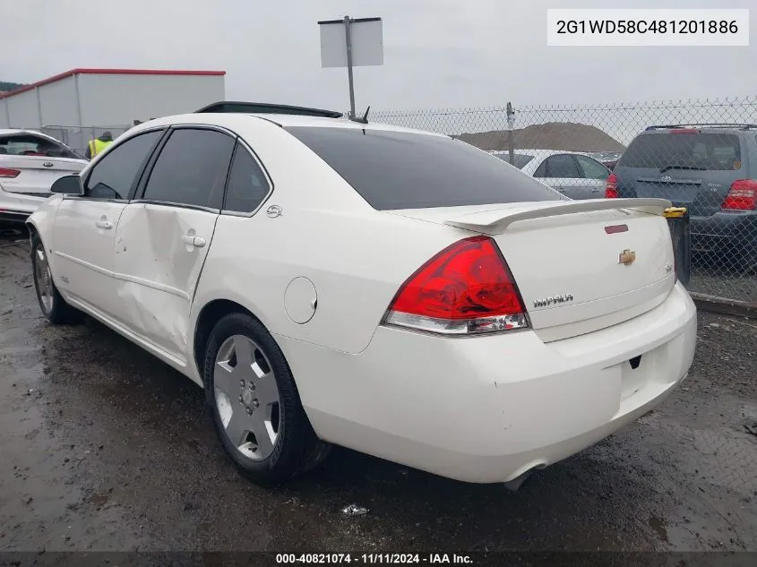 2008 Chevrolet Impala Ss VIN: 2G1WD58C481201886 Lot: 40821074