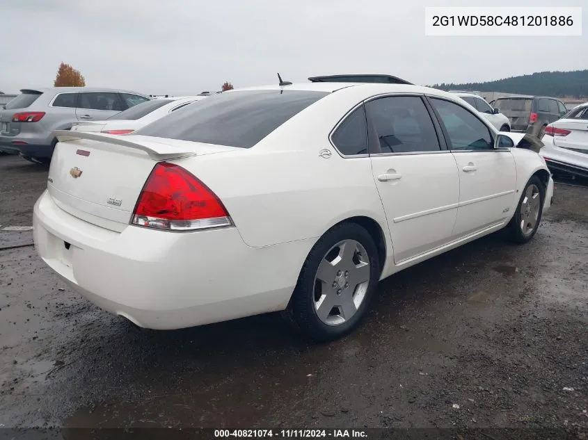 2008 Chevrolet Impala Ss VIN: 2G1WD58C481201886 Lot: 40821074