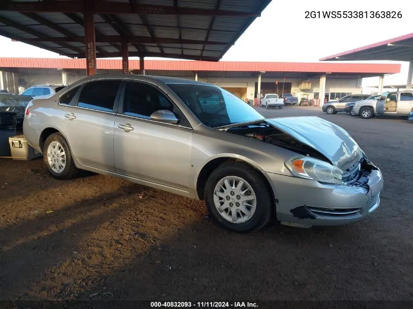 2008 Chevrolet Impala Police VIN: 2G1WS553381363826 Lot: 40832093