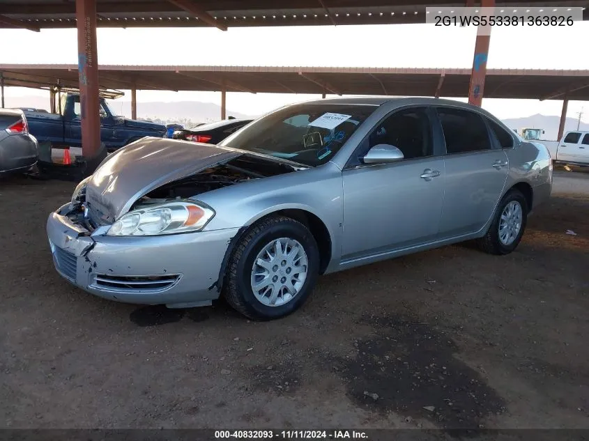 2008 Chevrolet Impala Police VIN: 2G1WS553381363826 Lot: 40832093