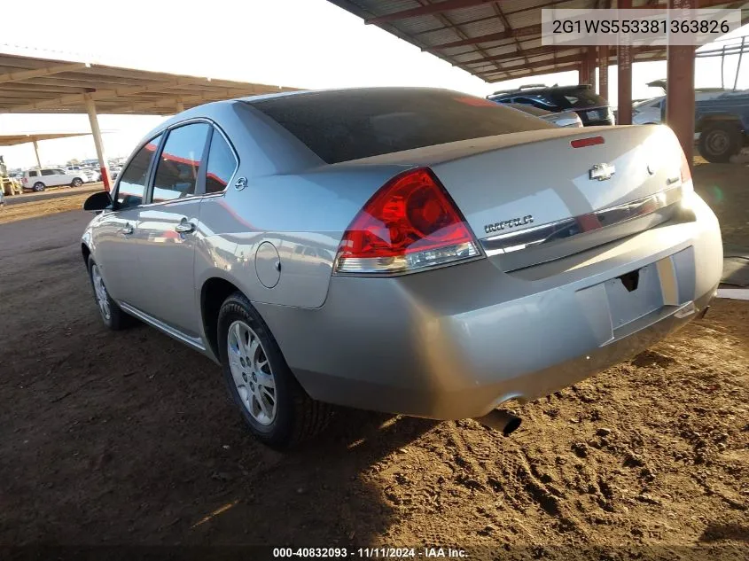 2008 Chevrolet Impala Police VIN: 2G1WS553381363826 Lot: 40832093