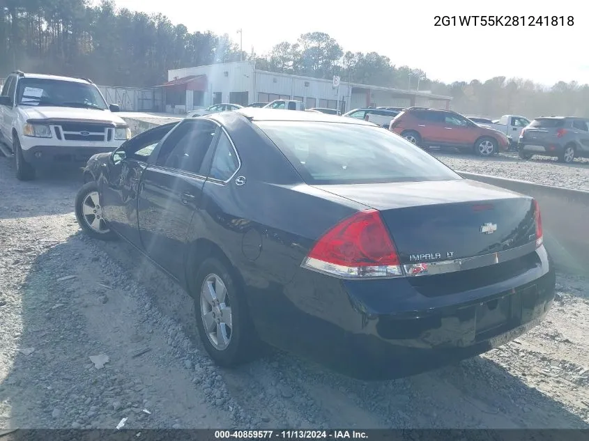 2008 Chevrolet Impala Lt VIN: 2G1WT55K281241818 Lot: 40859577