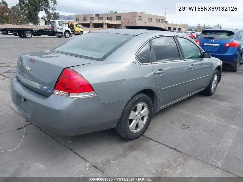 2008 Chevrolet Impala Lt VIN: 2G1WT58NX89132126 Lot: 40861395