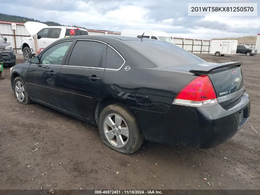 2008 Chevrolet Impala Lt VIN: 2G1WT58KX81250570 Lot: 40872431