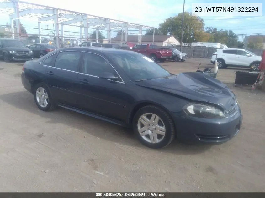 2009 Chevrolet Impala Lt VIN: 2G1WT57N491322294 Lot: 38402625