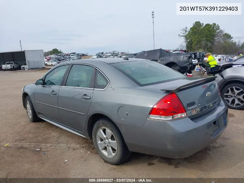 2009 Chevrolet Impala Lt VIN: 2G1WT57K391229403 Lot: 38898527