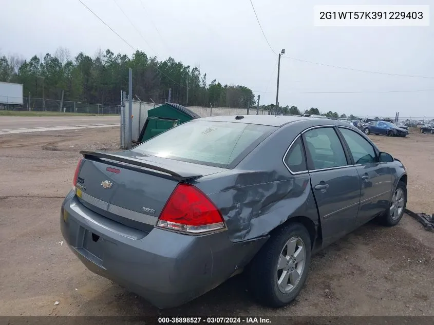 2009 Chevrolet Impala Lt VIN: 2G1WT57K391229403 Lot: 38898527