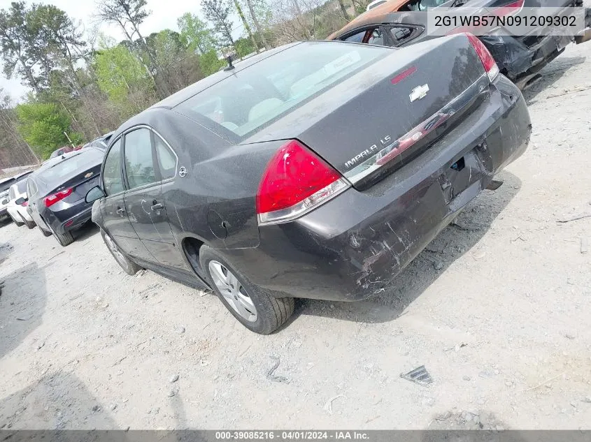 2009 Chevrolet Impala Ls VIN: 2G1WB57N091209302 Lot: 39085216