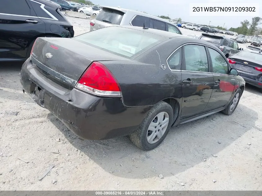 2009 Chevrolet Impala Ls VIN: 2G1WB57N091209302 Lot: 39085216