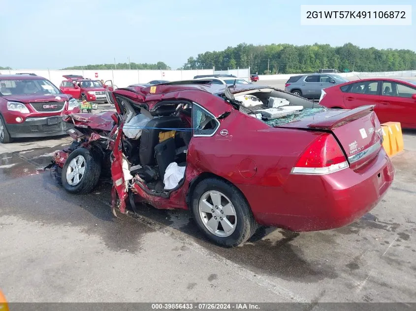 2009 Chevrolet Impala Lt VIN: 2G1WT57K491106872 Lot: 39856433