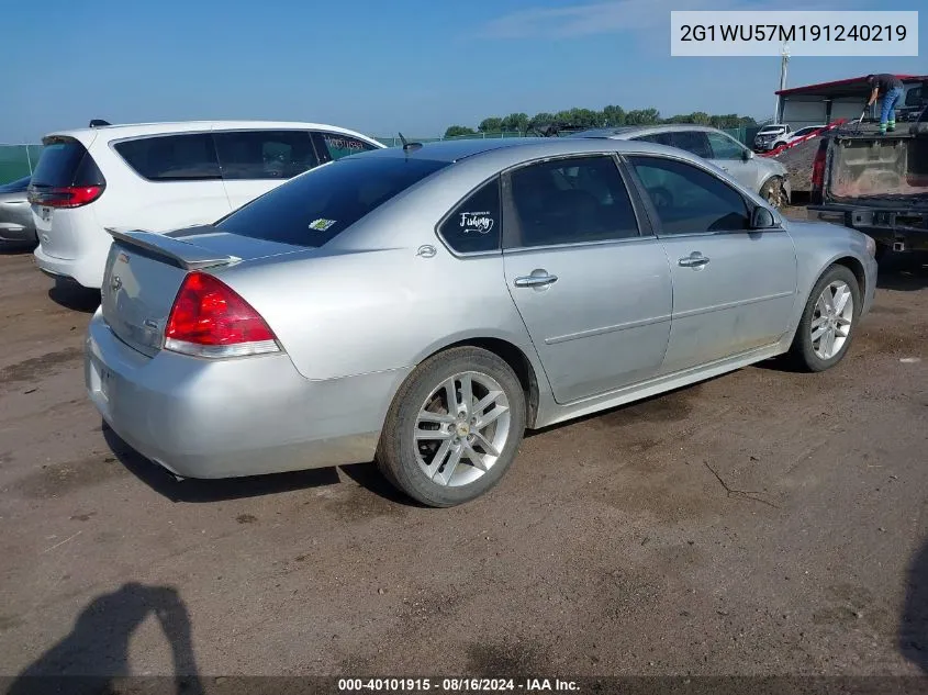 2009 Chevrolet Impala Ltz VIN: 2G1WU57M191240219 Lot: 40101915