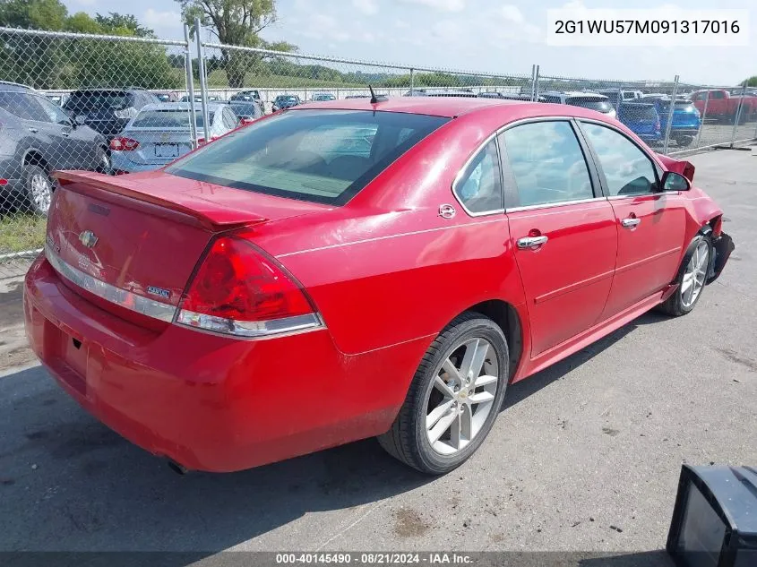 2009 Chevrolet Impala Ltz VIN: 2G1WU57M091317016 Lot: 40145490