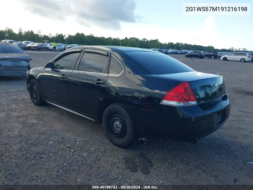 2009 Chevrolet Impala Police VIN: 2G1WS57M191216198 Lot: 40199783