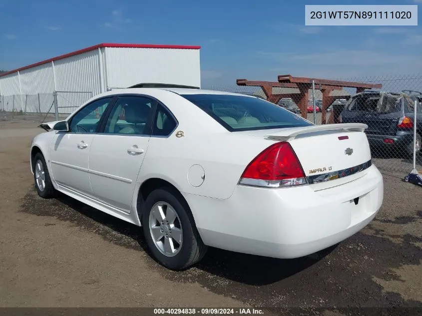 2G1WT57N891111020 2009 Chevrolet Impala Lt