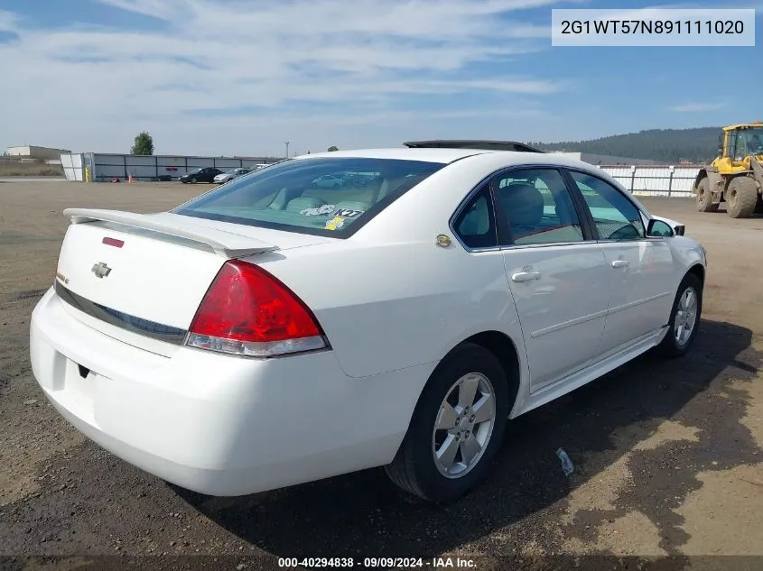 2G1WT57N891111020 2009 Chevrolet Impala Lt