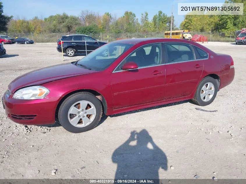 2009 Chevrolet Impala 3.5L Lt VIN: 2G1WT57N891305692 Lot: 40321915