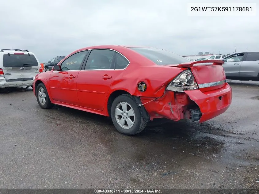 2009 Chevrolet Impala Lt VIN: 2G1WT57K591178681 Lot: 40338711