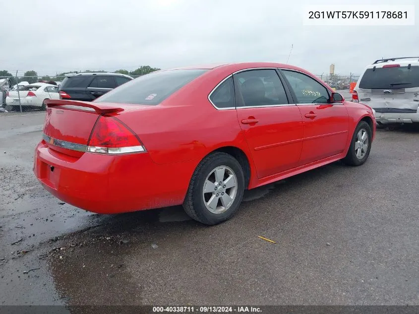 2009 Chevrolet Impala Lt VIN: 2G1WT57K591178681 Lot: 40338711