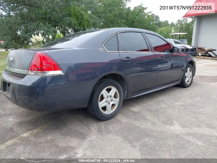 2009 Chevrolet Impala Lt VIN: 2G1WT57N991222935 Lot: 40340765