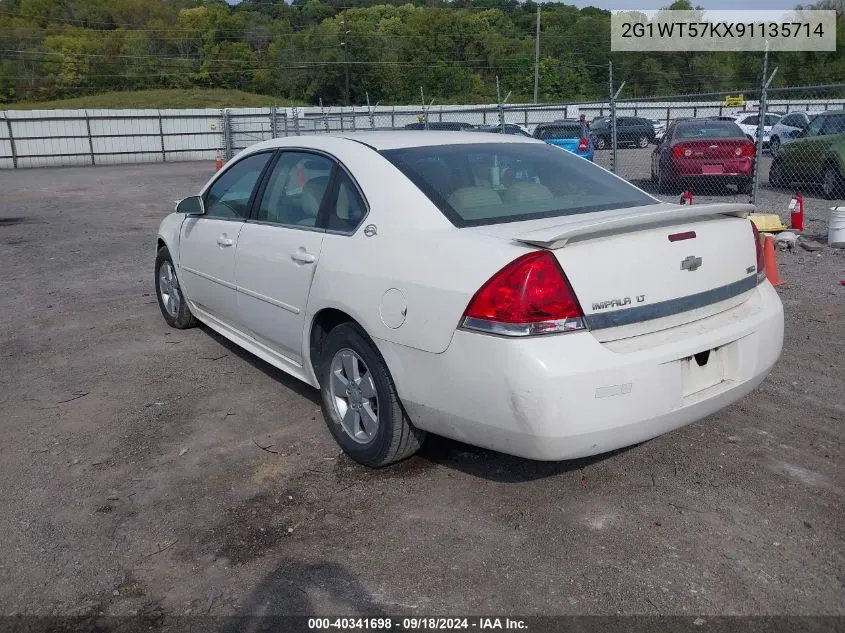 2G1WT57KX91135714 2009 Chevrolet Impala 1Lt