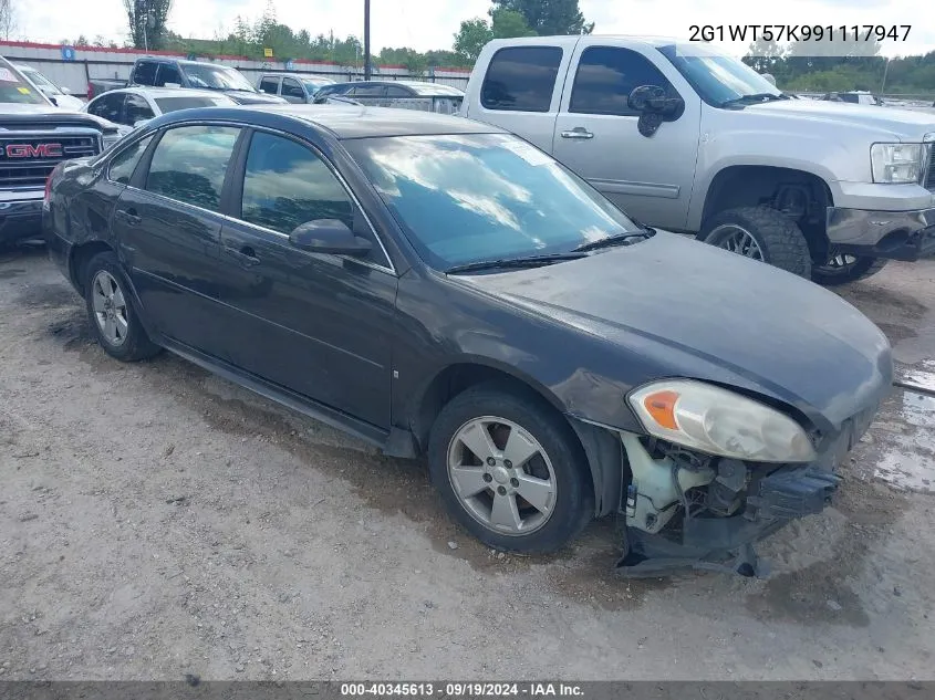 2009 Chevrolet Impala Lt VIN: 2G1WT57K991117947 Lot: 40345613