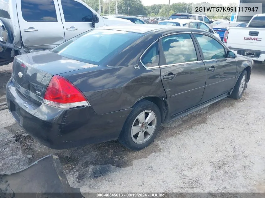 2009 Chevrolet Impala Lt VIN: 2G1WT57K991117947 Lot: 40345613