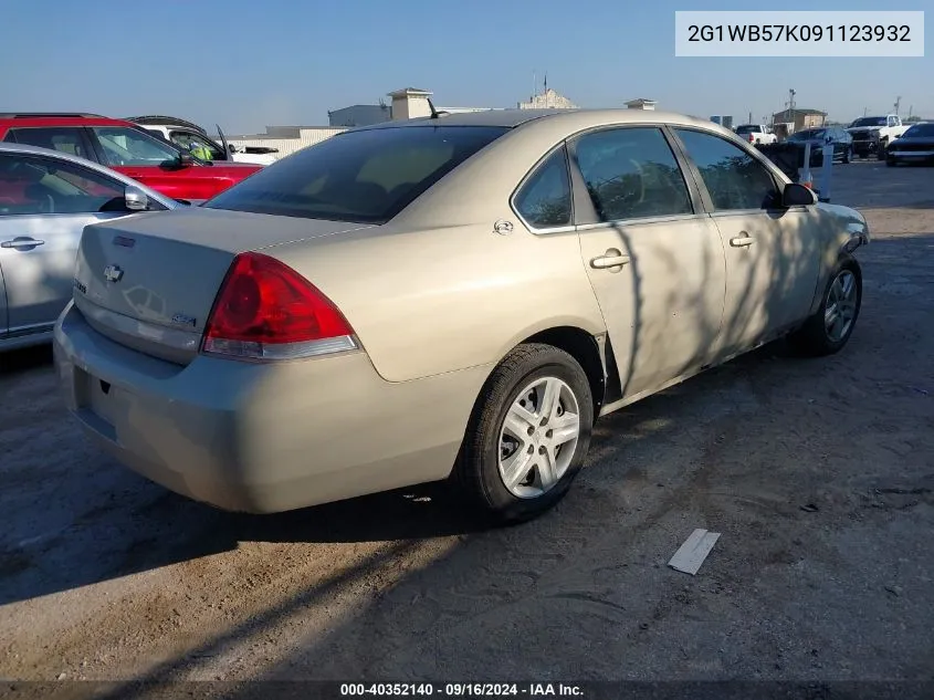 2009 Chevrolet Impala Ls VIN: 2G1WB57K091123932 Lot: 40352140