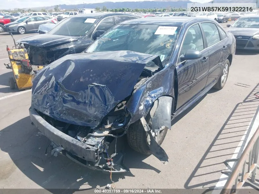 2G1WB57K591322216 2009 Chevrolet Impala Ls