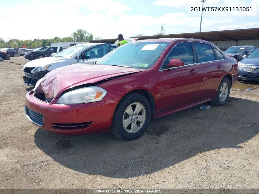 2G1WT57KX91135051 2009 Chevrolet Impala Lt