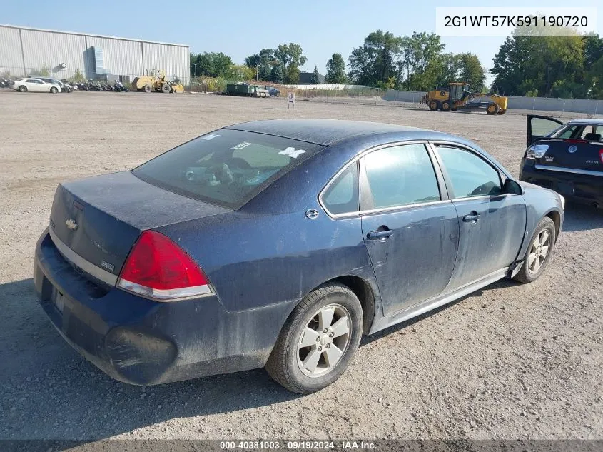 2009 Chevrolet Impala Lt VIN: 2G1WT57K591190720 Lot: 40381003