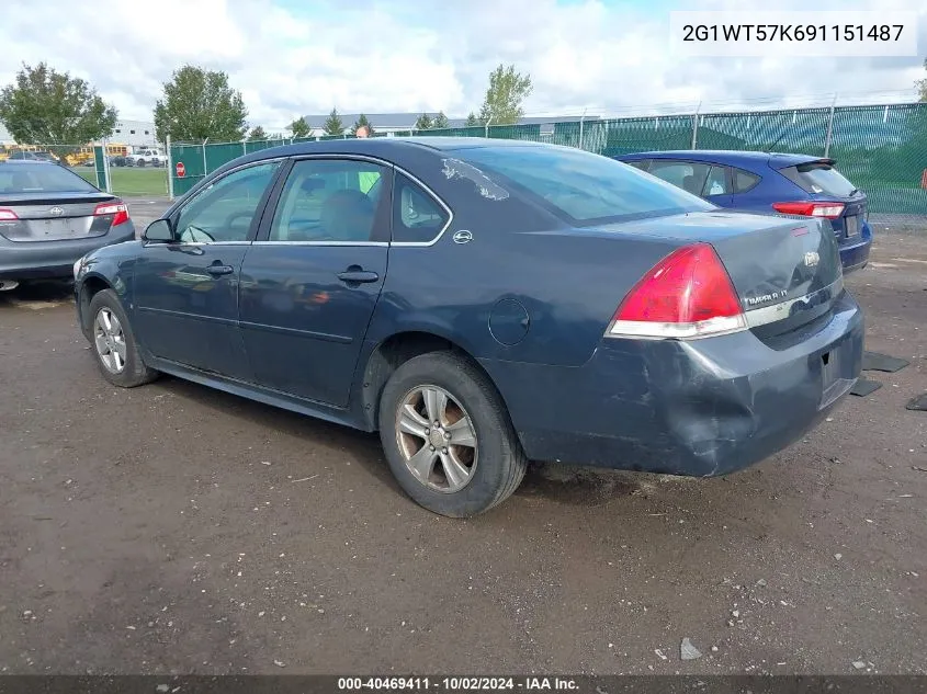 2009 Chevrolet Impala Lt VIN: 2G1WT57K691151487 Lot: 40469411