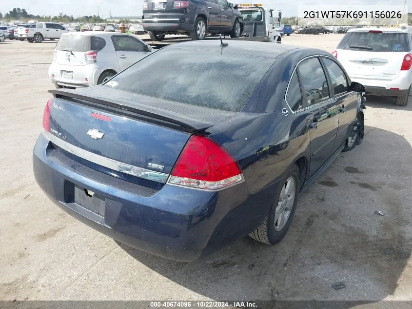 2009 Chevrolet Impala Lt VIN: 2G1WT57K691156026 Lot: 40674096