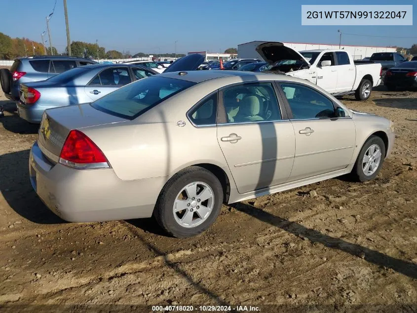 2009 Chevrolet Impala Lt VIN: 2G1WT57N991322047 Lot: 40718020