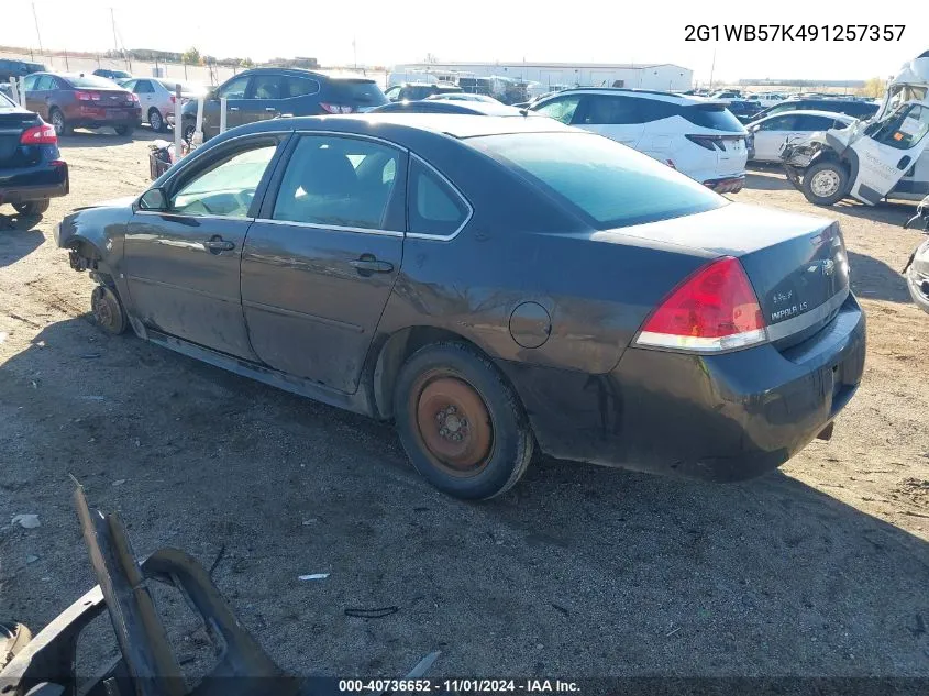 2009 Chevrolet Impala Ls VIN: 2G1WB57K491257357 Lot: 40736652