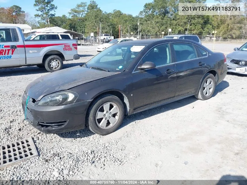 2009 Chevrolet Impala Lt VIN: 2G1WT57K491183791 Lot: 40755760