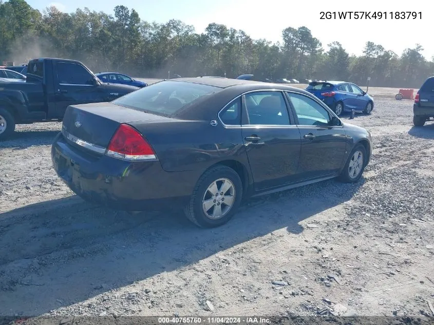 2009 Chevrolet Impala Lt VIN: 2G1WT57K491183791 Lot: 40755760