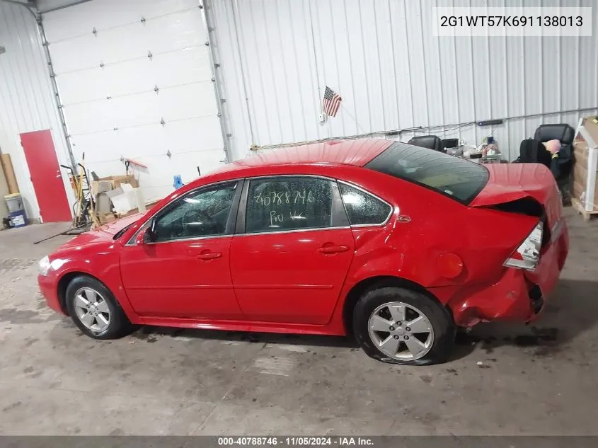 2009 Chevrolet Impala Lt VIN: 2G1WT57K691138013 Lot: 40788746