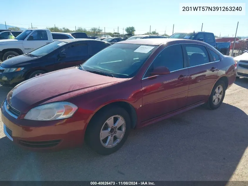 2009 Chevrolet Impala Lt VIN: 2G1WT57N391263240 Lot: 40826473