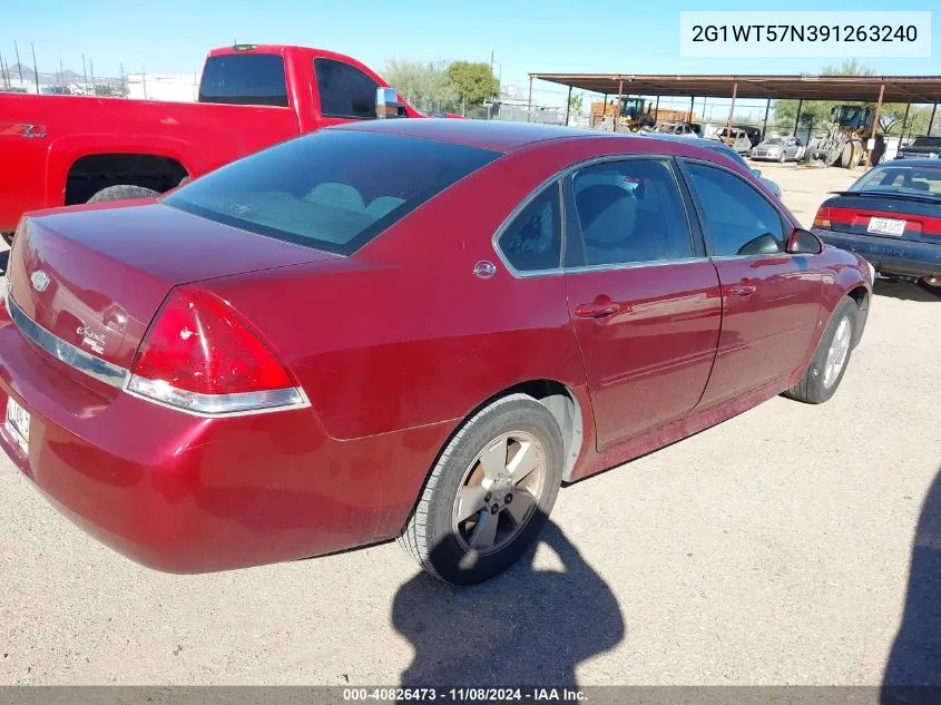 2009 Chevrolet Impala Lt VIN: 2G1WT57N391263240 Lot: 40826473