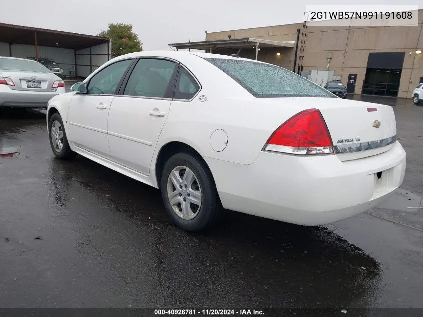 2009 Chevrolet Impala Ls VIN: 2G1WB57N991191608 Lot: 40926781