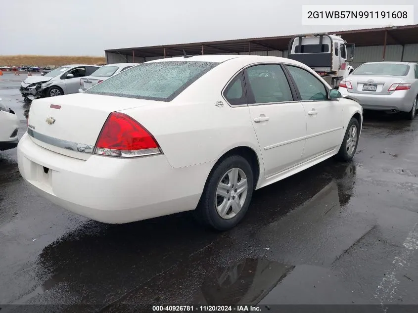 2009 Chevrolet Impala Ls VIN: 2G1WB57N991191608 Lot: 40926781