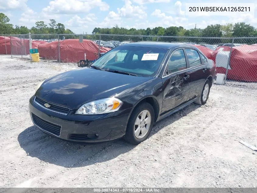 2010 Chevrolet Impala Lt VIN: 2G1WB5EK6A1265211 Lot: 39874343