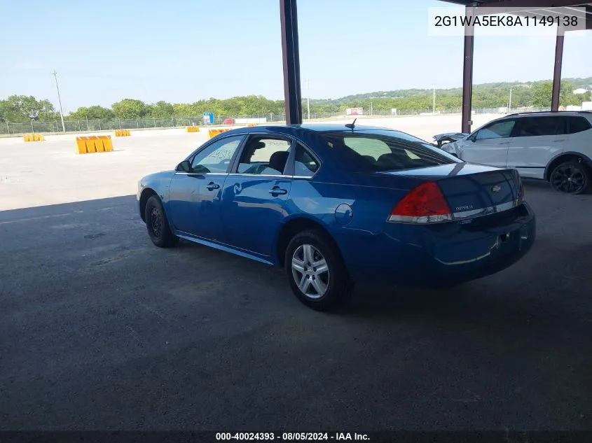 2010 Chevrolet Impala Ls VIN: 2G1WA5EK8A1149138 Lot: 40024393