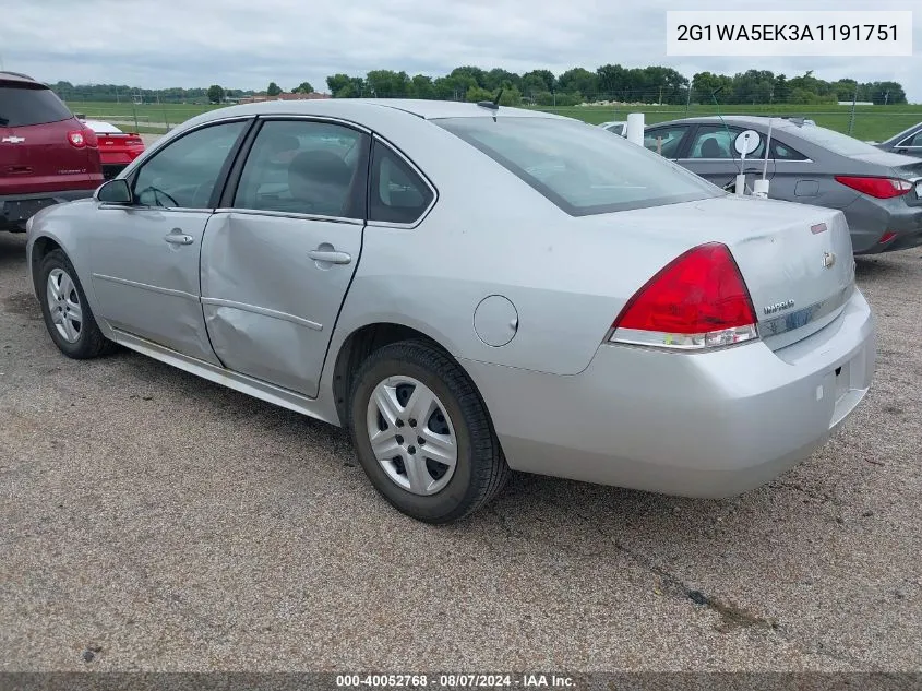 2G1WA5EK3A1191751 2010 Chevrolet Impala Ls