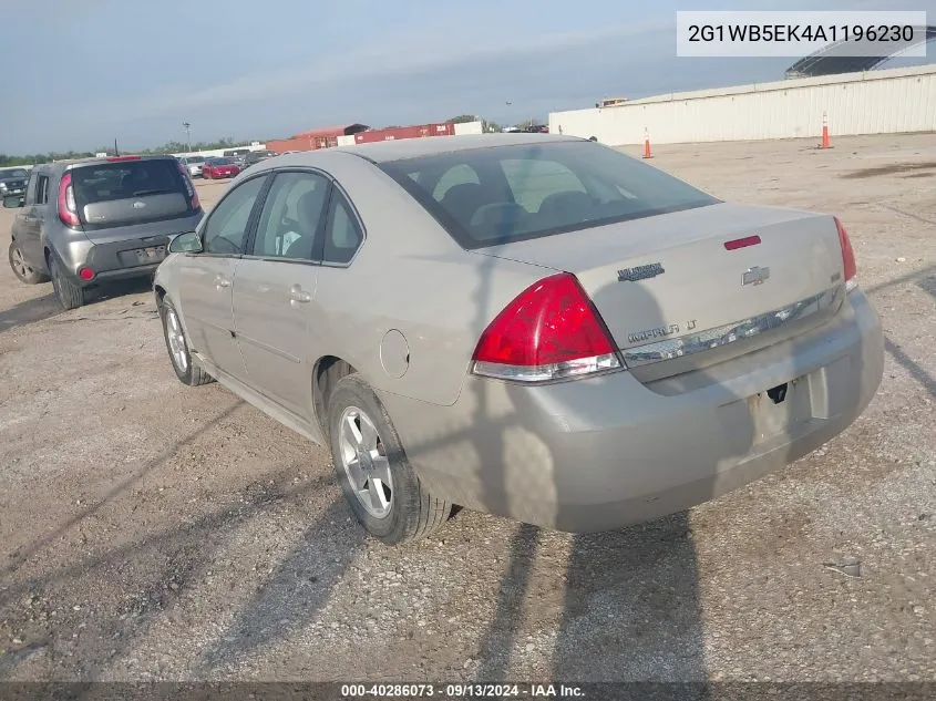 2010 Chevrolet Impala Lt VIN: 2G1WB5EK4A1196230 Lot: 40286073