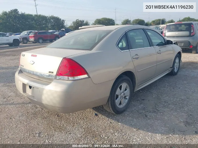 2010 Chevrolet Impala Lt VIN: 2G1WB5EK4A1196230 Lot: 40286073