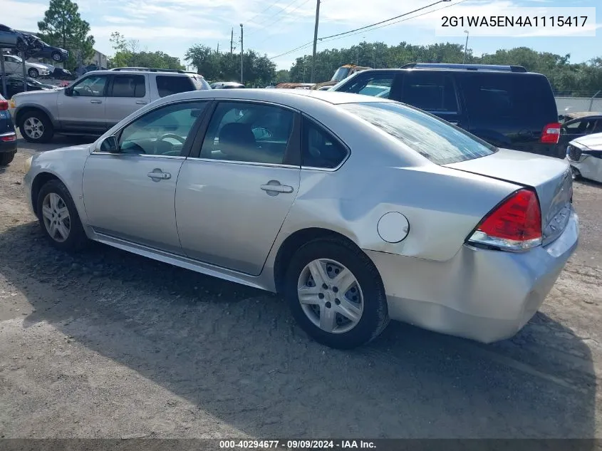 2010 Chevrolet Impala Ls VIN: 2G1WA5EN4A1115417 Lot: 40294677