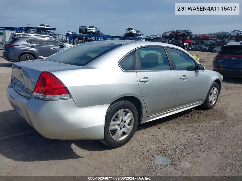 2010 Chevrolet Impala Ls VIN: 2G1WA5EN4A1115417 Lot: 40294677